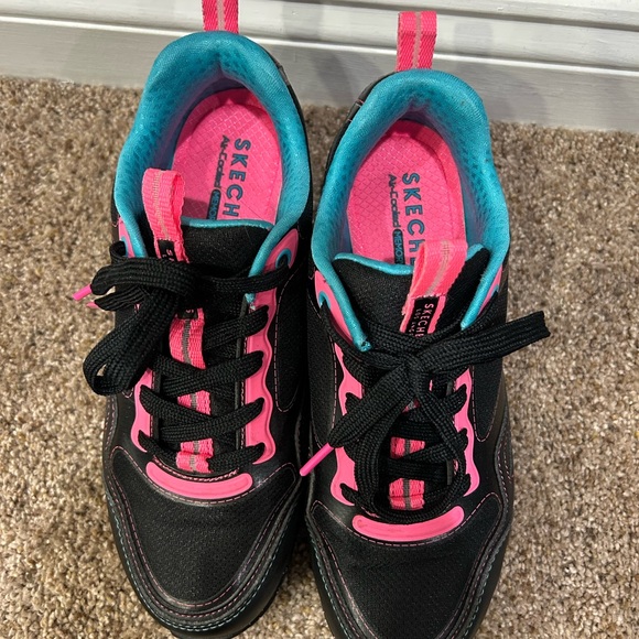 Skechers Black and Pink Athletic Shoes - Picture 5 of 12